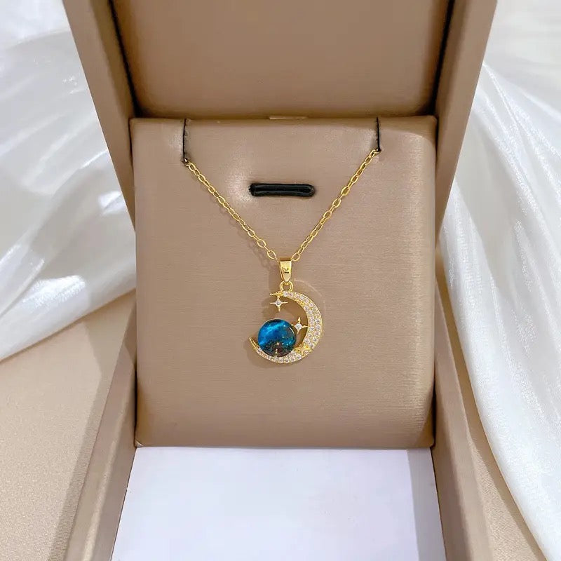 Collar luna con Saturno 🪐 🌙