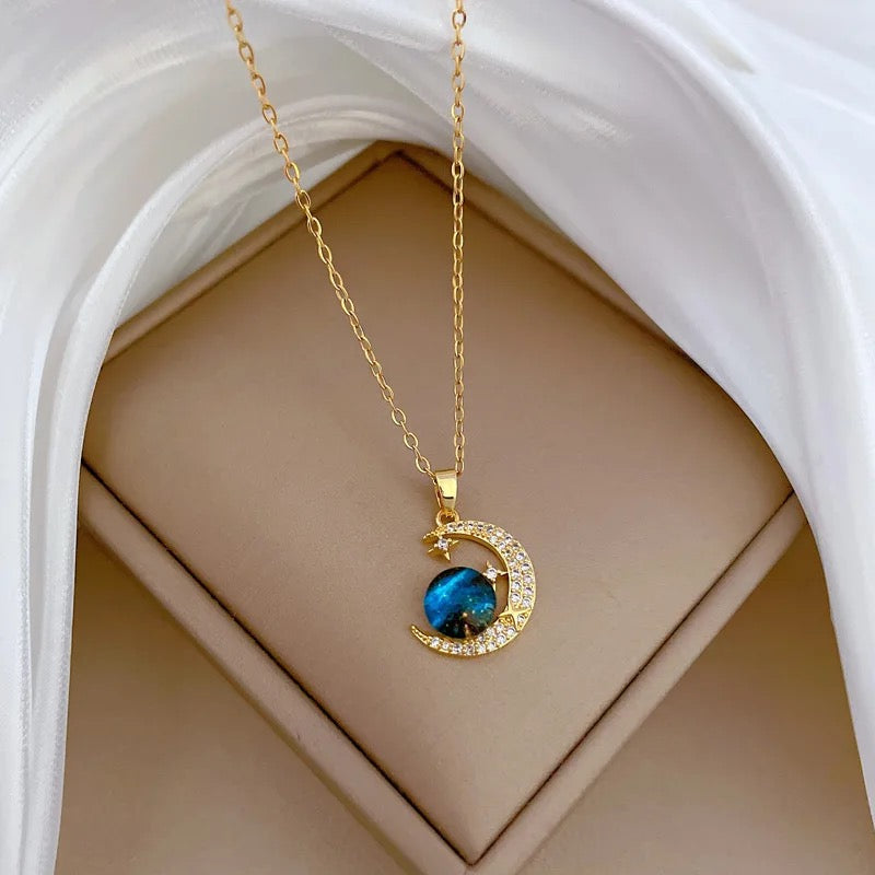Collar luna con Saturno 🪐 🌙