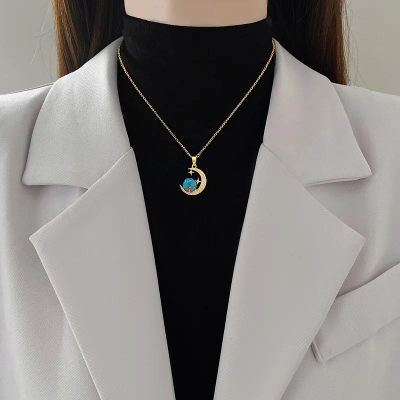 Collar luna con Saturno 🪐 🌙