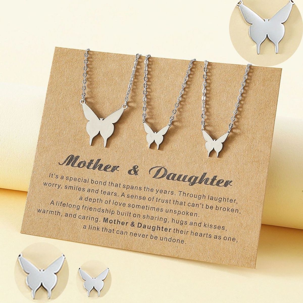 Mother and daughter necklaces 🦋