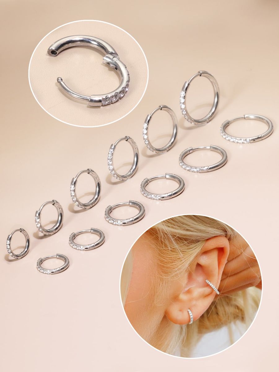 Pendientes de aro con zirconias 🤍