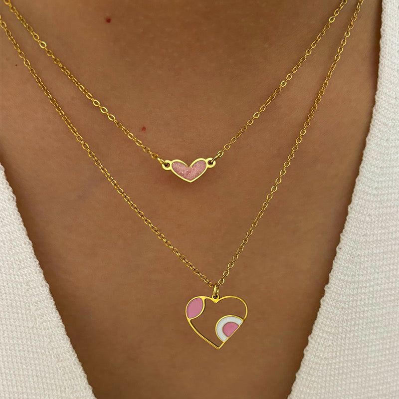 Collar corazón rosado 🩷