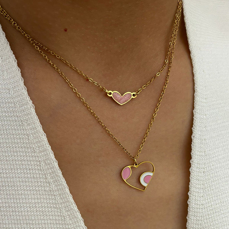 Collar corazón rosado 🩷