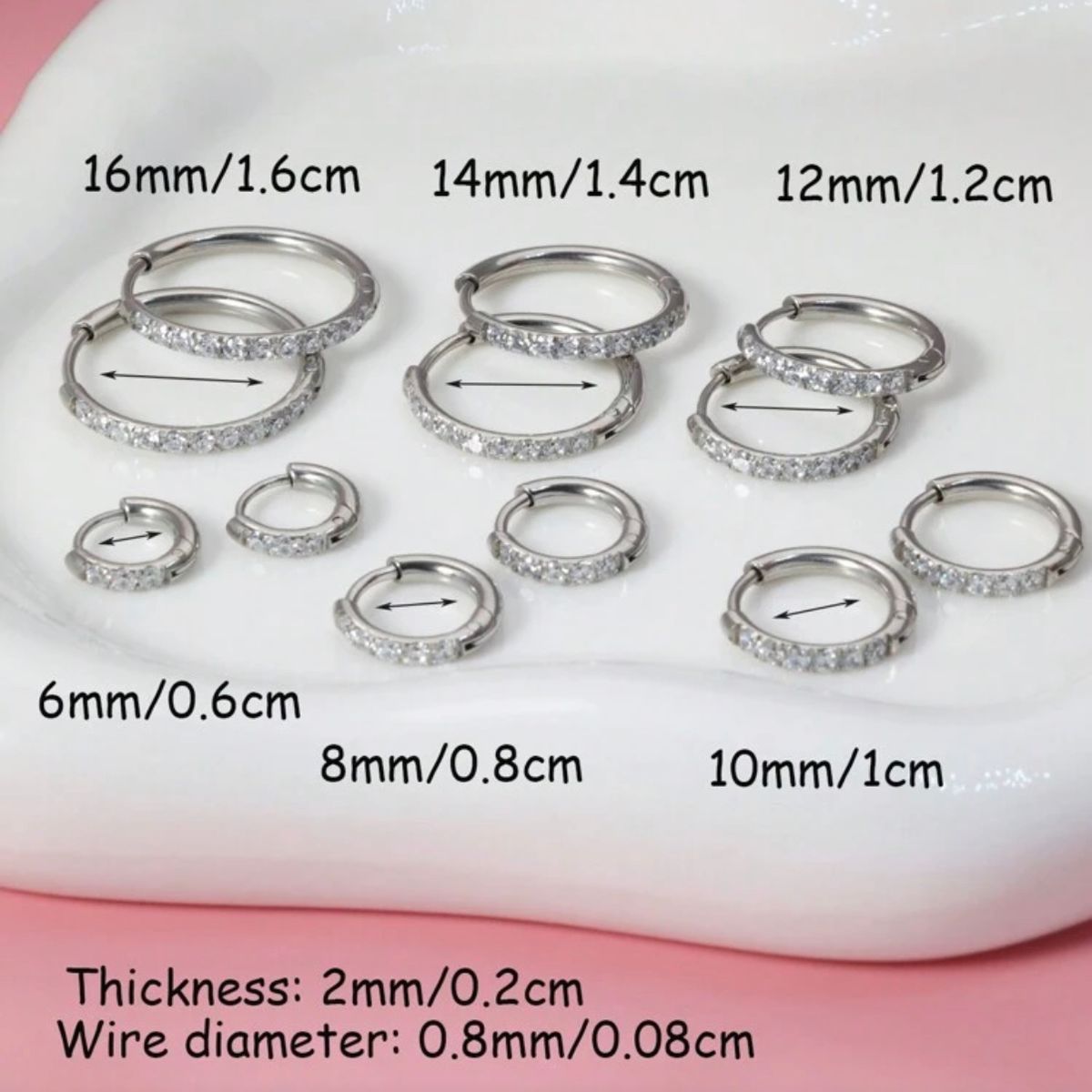 Pendientes de aro con zirconias 🤍