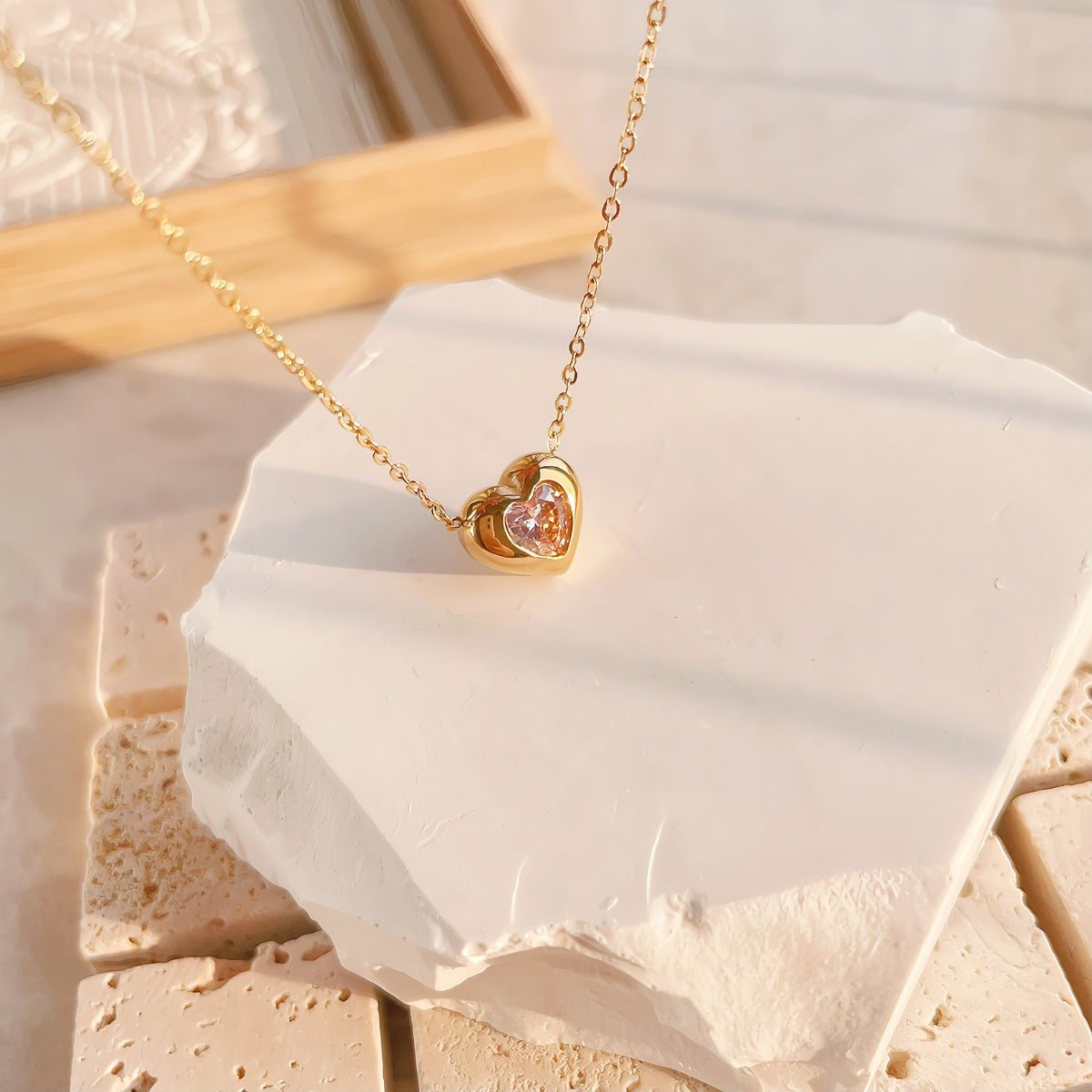 Collar corazón rosa 🩷