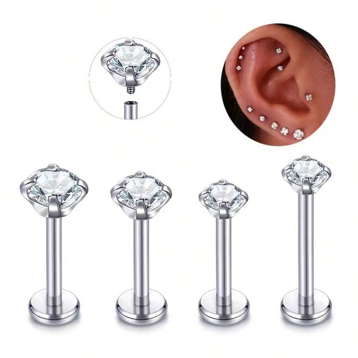 Piercing labret con zirconia 🤍