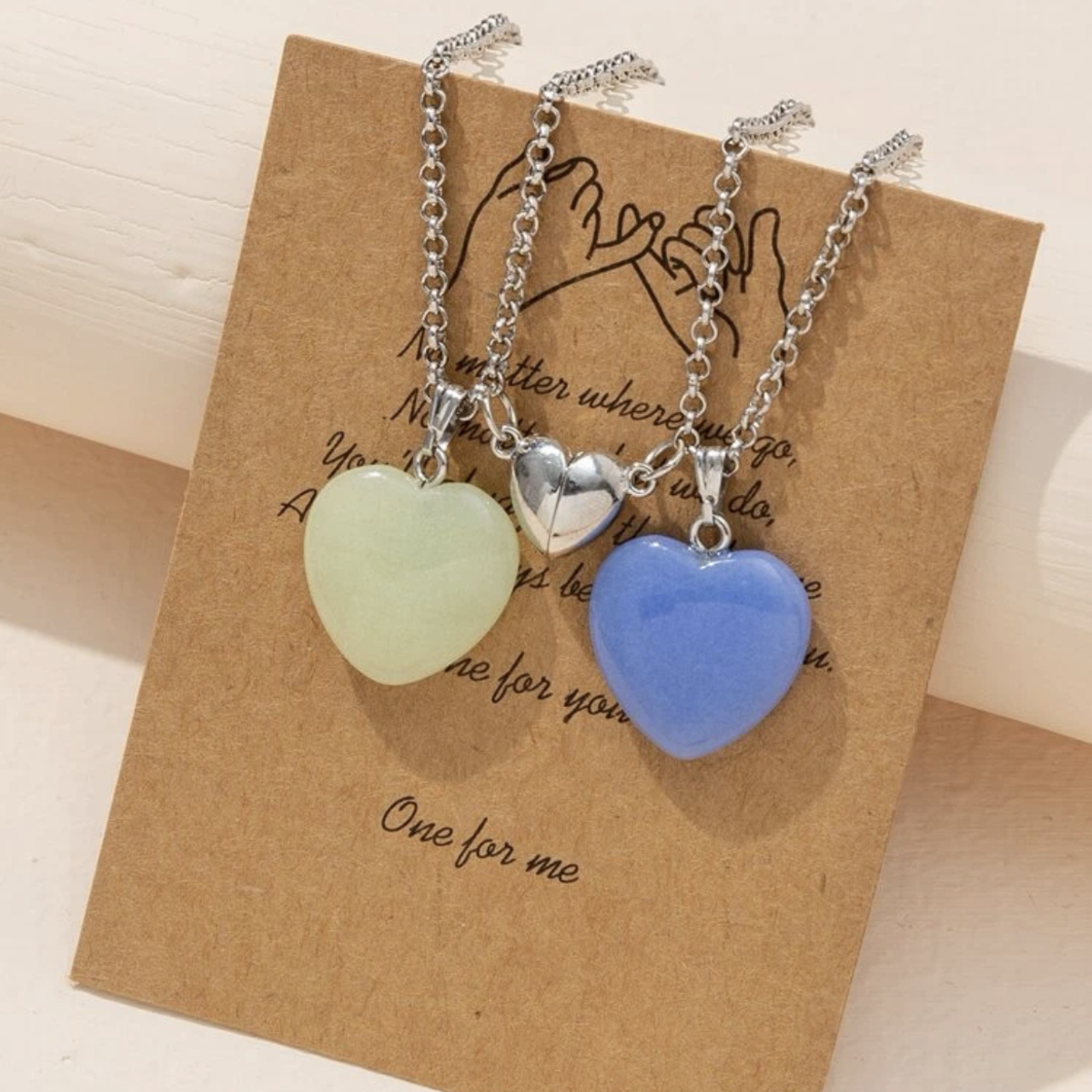 Collares conexión corazón brillante💙💚