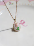 Collar relicario de tulipán 🌷