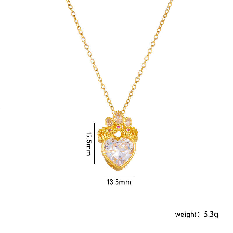 Collar de corazón con corona 👑