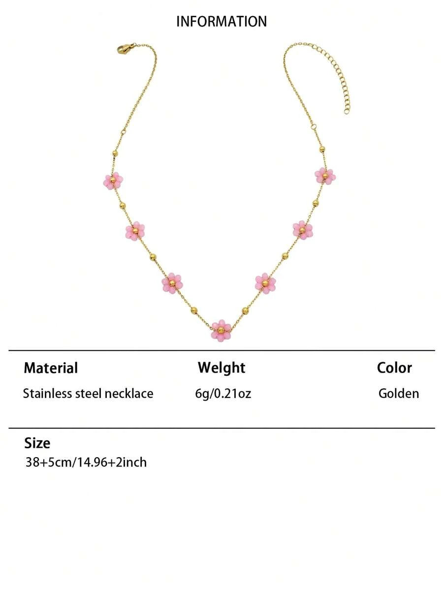 Collar de flores rosa 🌸