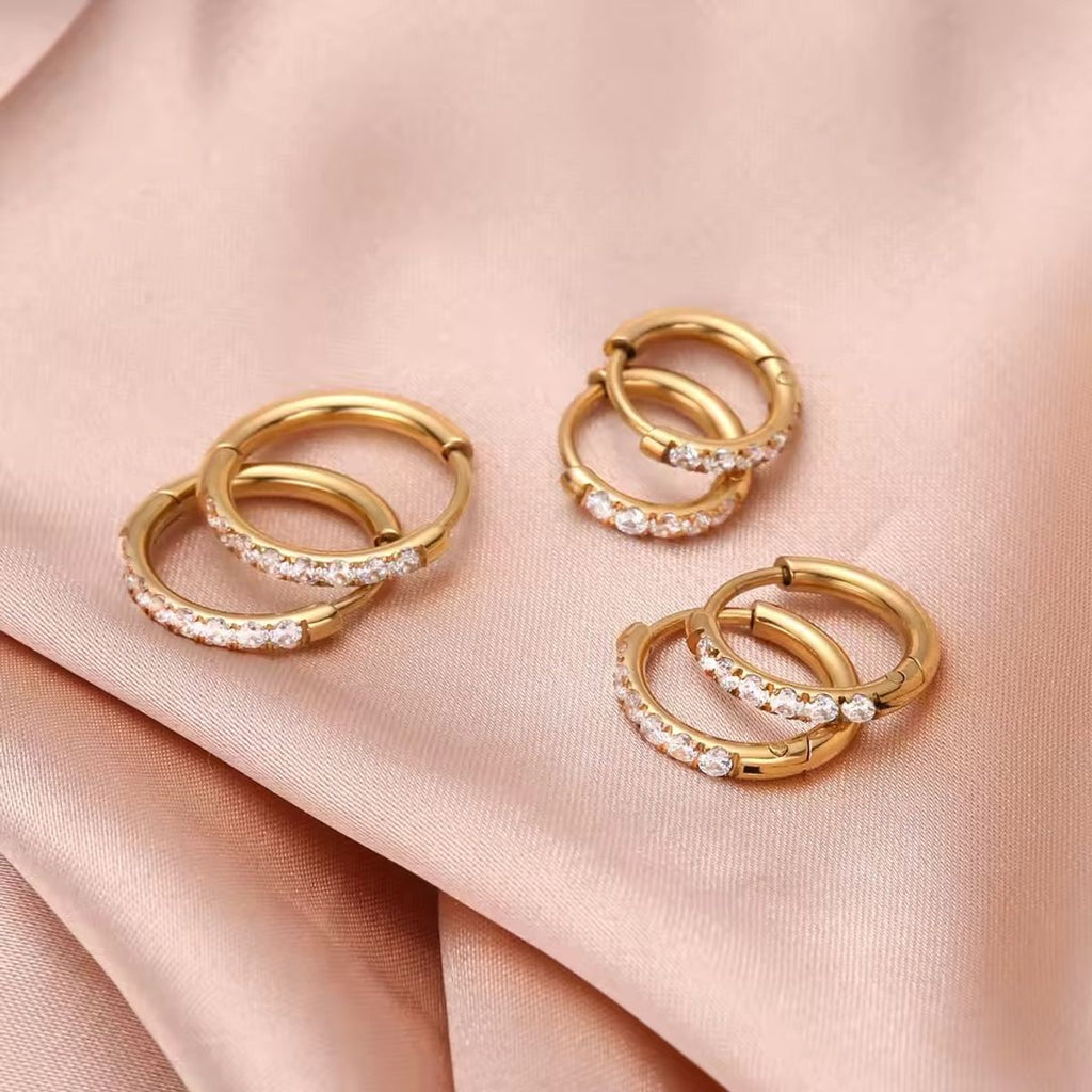 Pendientes de aro con zirconias ✨