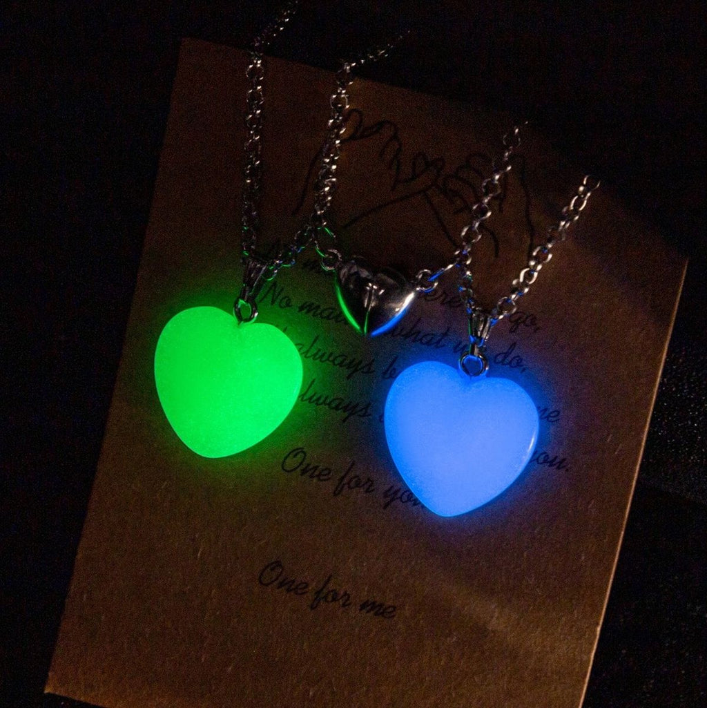 Collares conexión corazón brillante💙💚
