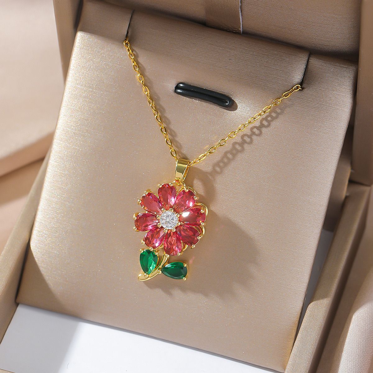 Collar para la ansiedad de flor roja❤️